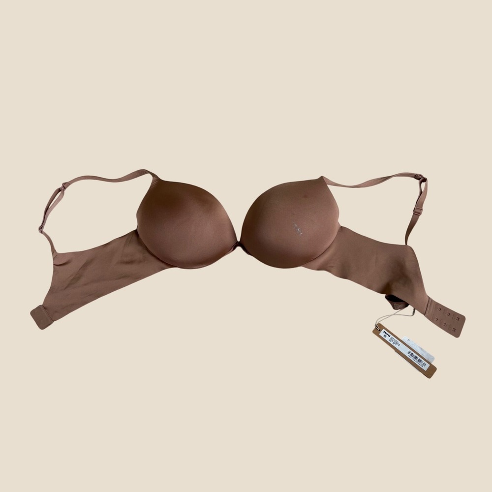 SKIMS Ultimate Push Up Plunge Bra Sienna Brown 34C BR-UWR-1881 NWT